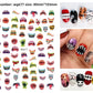 Vinyl Halloween nail stickers featuring bats, spiders and cobweb motifs
