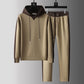 Men's Fleece-Lined Hooded Tracksuit Set | feature highlight macro shot