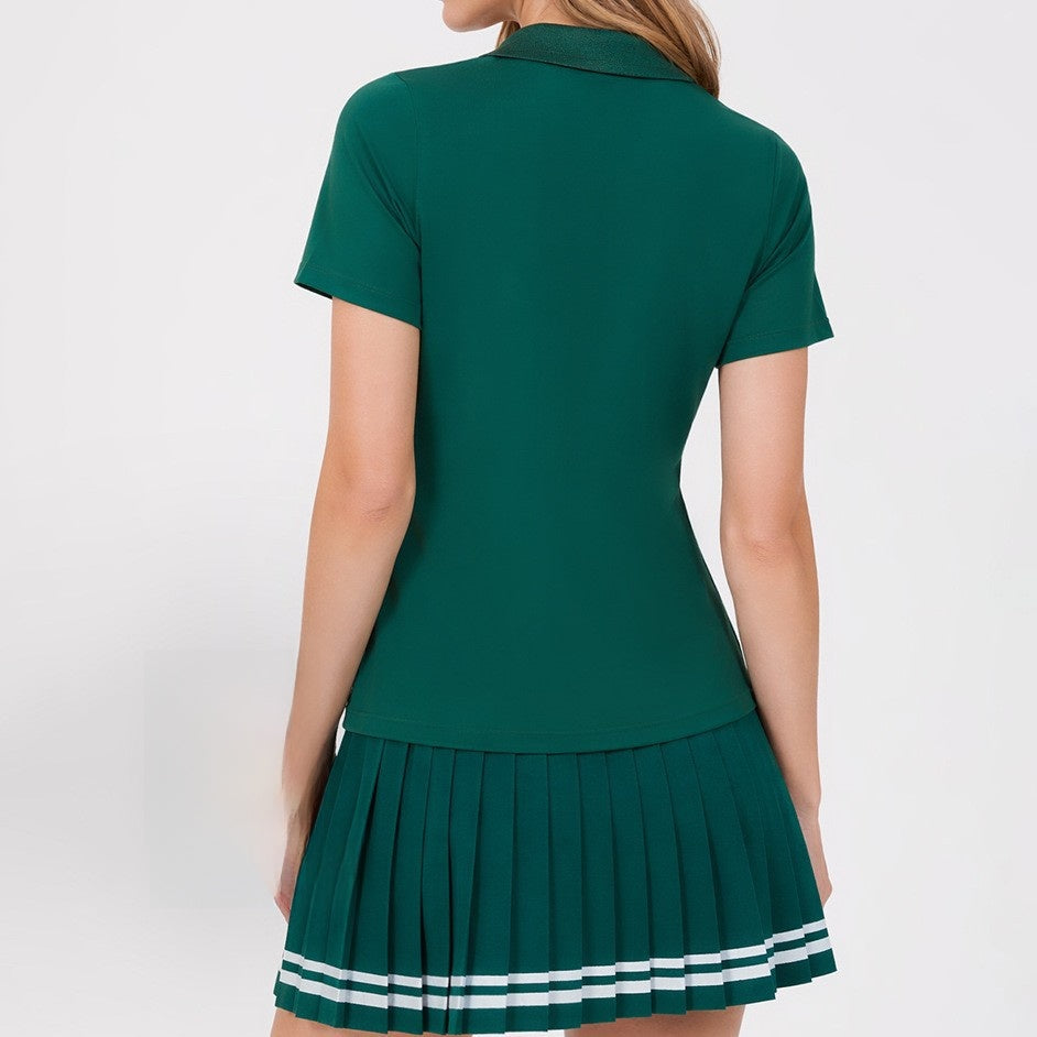 Womens Quick-Dry Breathable Lapel Polo Shirt