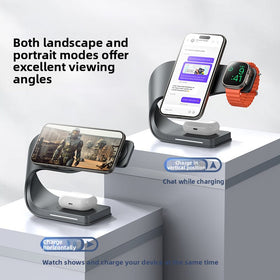 15W 3-in-1 Magnetic Wireless Charging Stand with RGB Light