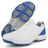 Mens Breathable Golf Shoes - 617 white and blue movable nails