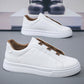 White pebbled vegan leather slip-on low-top sneakers with white sole, size 40 option photo