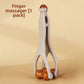 Handheld wood finger roller shown with the beads and tail bead in view