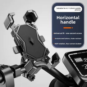 Motorcycle and Bike Phone Mount with Four Corner Clamp