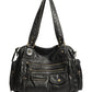 Vintage Bronze Multi-Zipper Motorcycle Bag