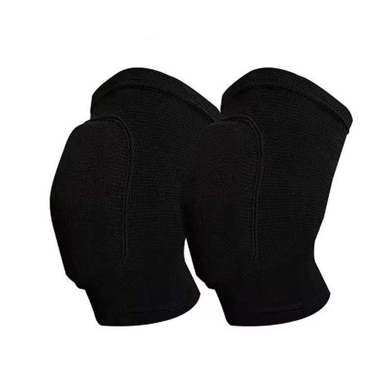 Black dance knee pads with sponge pad, pair on white background, size L variant