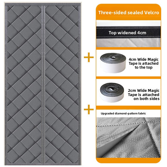 Thermal Cotton Door Curtain, Insulated and Windproof