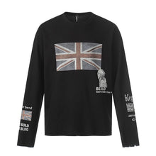 Mens Union Jack Print Cotton Blend Long Sleeve T-Shirt