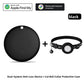 F08 Black with a cat bell collar protective case, black tracker next to a black collar with a bell
