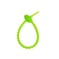 Flexible silicone cable tie shown open with the tail ready to thread through the head