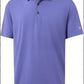 Men's short sleeve polo shirt with a solid body and a printed contrast collar, fitted cut in light polyester