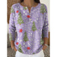 Festive long sleeve knit top flat lay with ribbed hem and cuffs