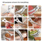 Kitchen shears cutting chicken, seafood, meat, ribs, fish and vegetables, plus a nutcracker and fish scaler
