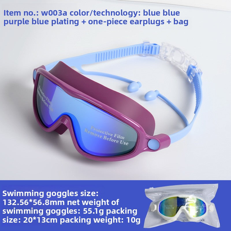 Kids swimming goggles with mirror-plated lenses