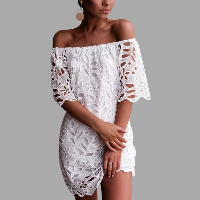 Back view of the soft draped women's casual dress and its relaxed line