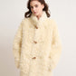 Faux Shearling Winter Coat | stand collar close up detail
