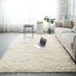 Side edge of the soft shaggy polyester area rug showing the long raised pile