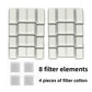 Refill pack of eight white filter elements and four squares of pump filter cotton for the fountain