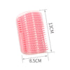 Self-Grooming Cat Wall Brush: Corner Scratcher and Massage Comb for Hair Removal - Pink