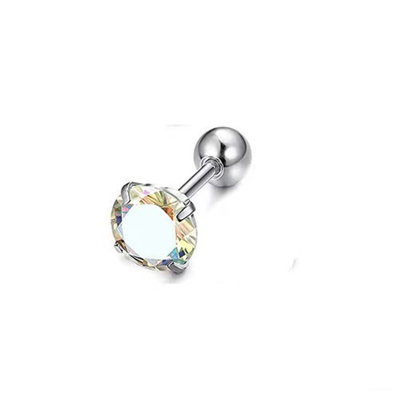 Geometric Zircon Stud Earrings | feature close up detail