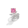 Yj1894002 pink stone cube sugar, 925 silver