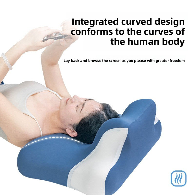 Purple contour memory foam neck support pillow shown from the front