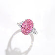 Yj2103001 pink stone oval, 925 silver