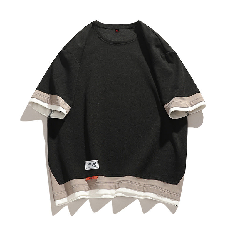 Mens Round Neck Short Sleeve T-Shirt | close detail finishing touch