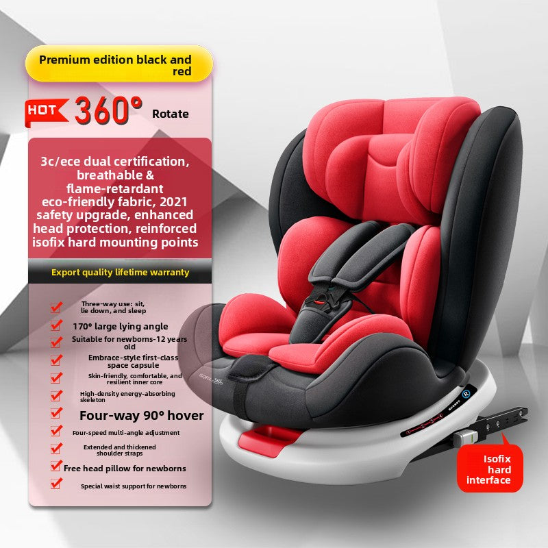 Child car seat in use during a daily routine fitted in the car