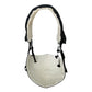 Close-up of the brushed fabric and foam core on the ergonomic baby carrier seat