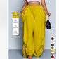 High waist wide leg linen look viscose drawstring trousers, the drawstring waist tied in a soft bow