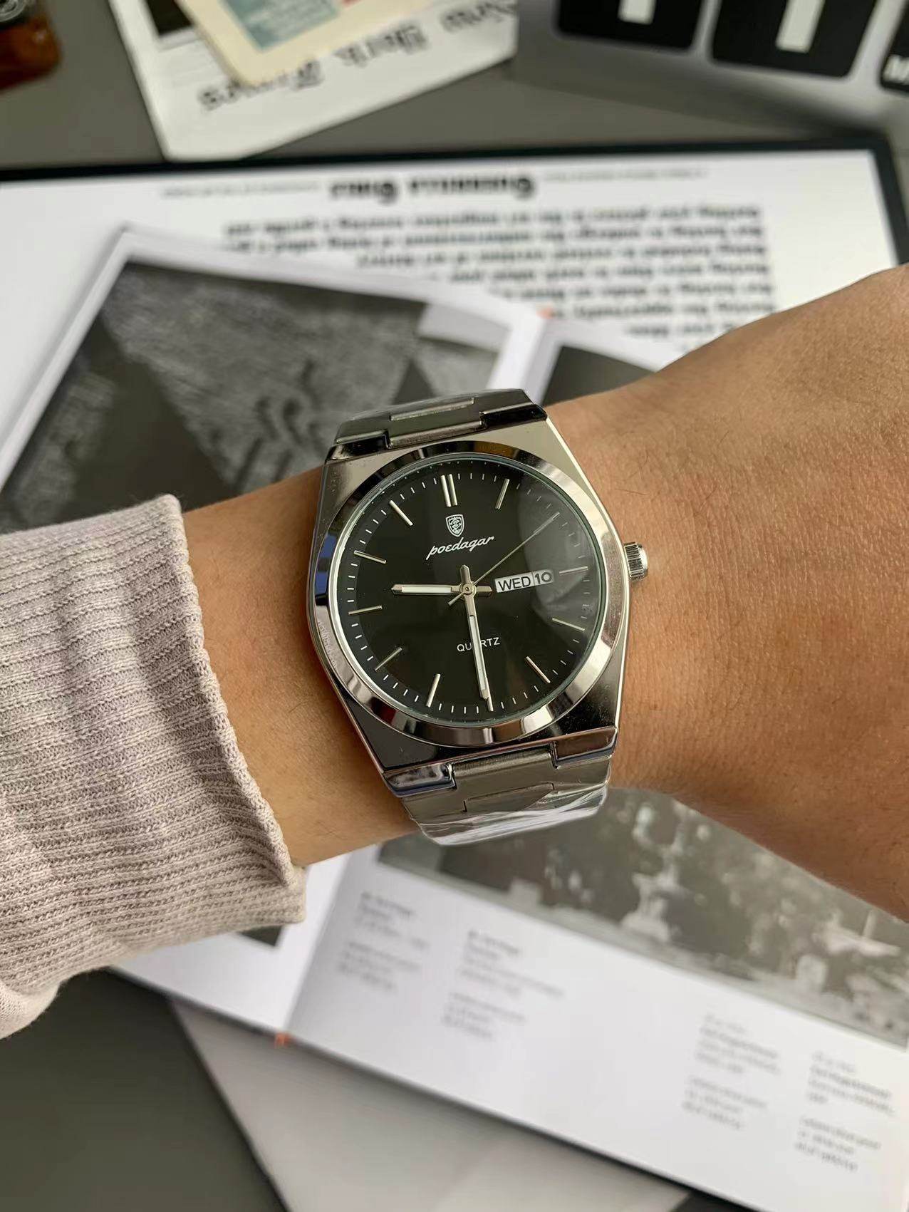 Ultra-Thin Square Quartz Watch | lifestyle in use scene