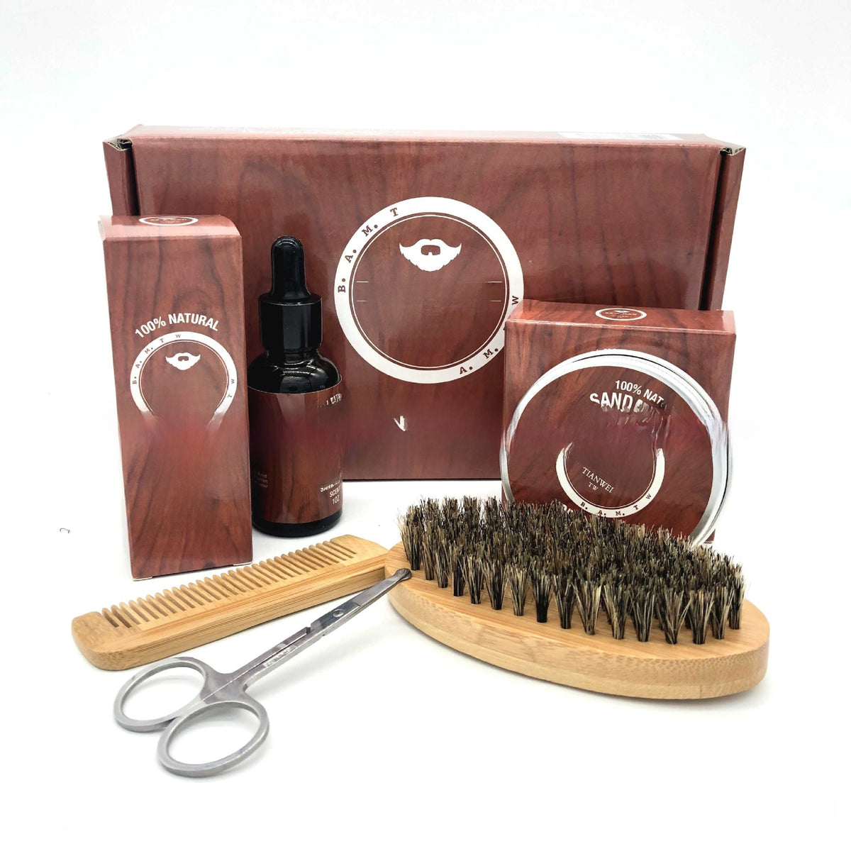 Beard brush comb scissors