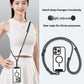 Phone lanyard strap looped short as a wrist strap for one hand carry