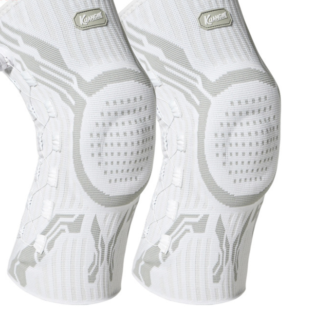 Side angle of the knee support brace showing the shaped support panels