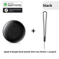 Black round S10 tracker with a black lanyard, Apple and Google dual system anti-loss device