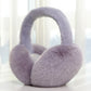 Gray Plush Band foldable plush winter earmuffs, front three quarter view