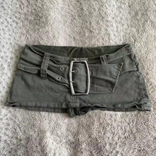 Buckle Belt Low Rise Mini Skirt