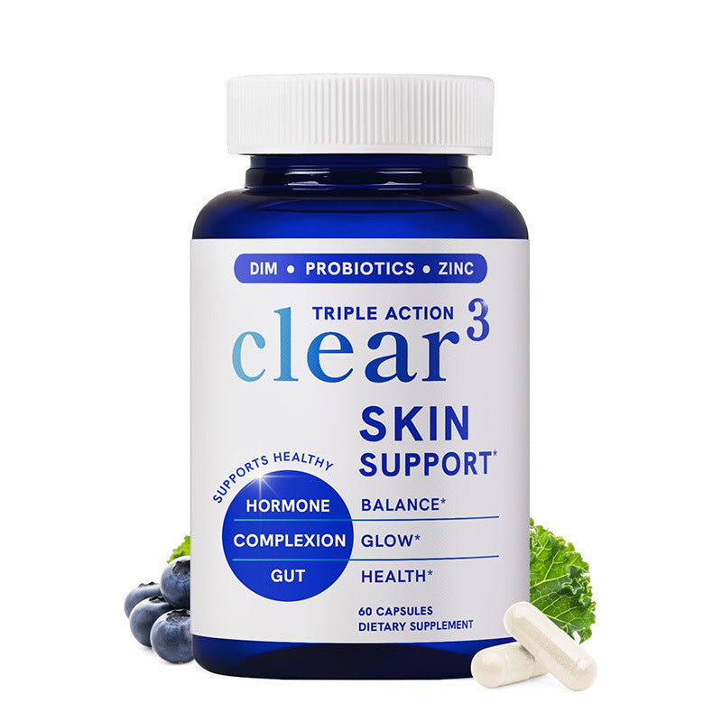 Zinc DIM probiotic skin balance capsules bottle front view