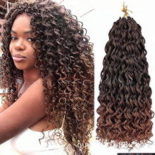 Synthetic Curly Crochet Hair Pre-Looped Bundles, 10 to 22 Inch, 10 Colors