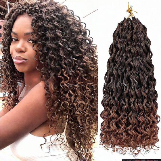 Synthetic Curly Crochet Hair Pre-Looped Bundles, 10 to 22 Inch, 10 Colors