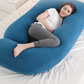 J-shaped pregnant woman pillow support