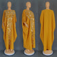 Yellow kaftan maxi dress with mirrored applique down the centre front, Yellow option photo