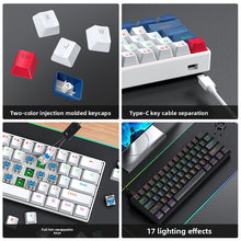 61 Key Wired Mechanical Gaming Keyboard with RGB Backlight