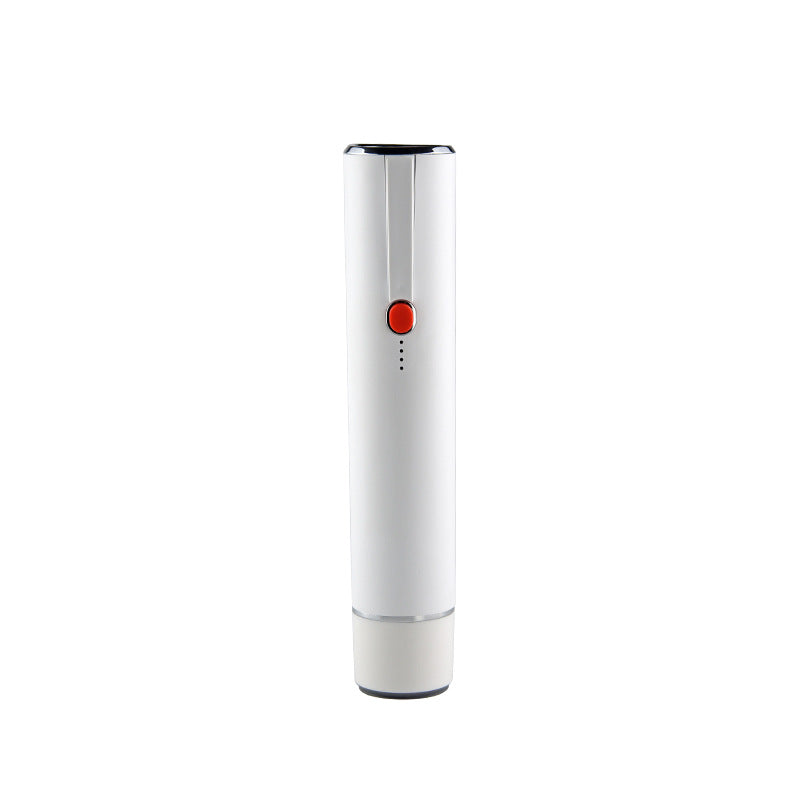White handheld vacuum sealer with a red button