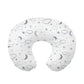 U-shaped pillowcase with gray moons, stars and clouds on white, option Stars and Moon Pillowcase