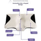 Memory foam cervical pillow styled on bedding with its soft knit cover
