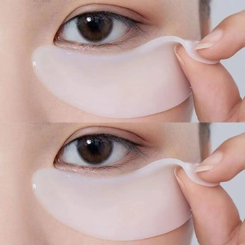Pair of cool hydrogel under-eye gel patches shown front on as the product hero