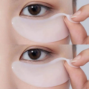 Pair of cool hydrogel under-eye gel patches shown front on as the product hero