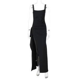Front view of the women's evening dress showing the defined waist